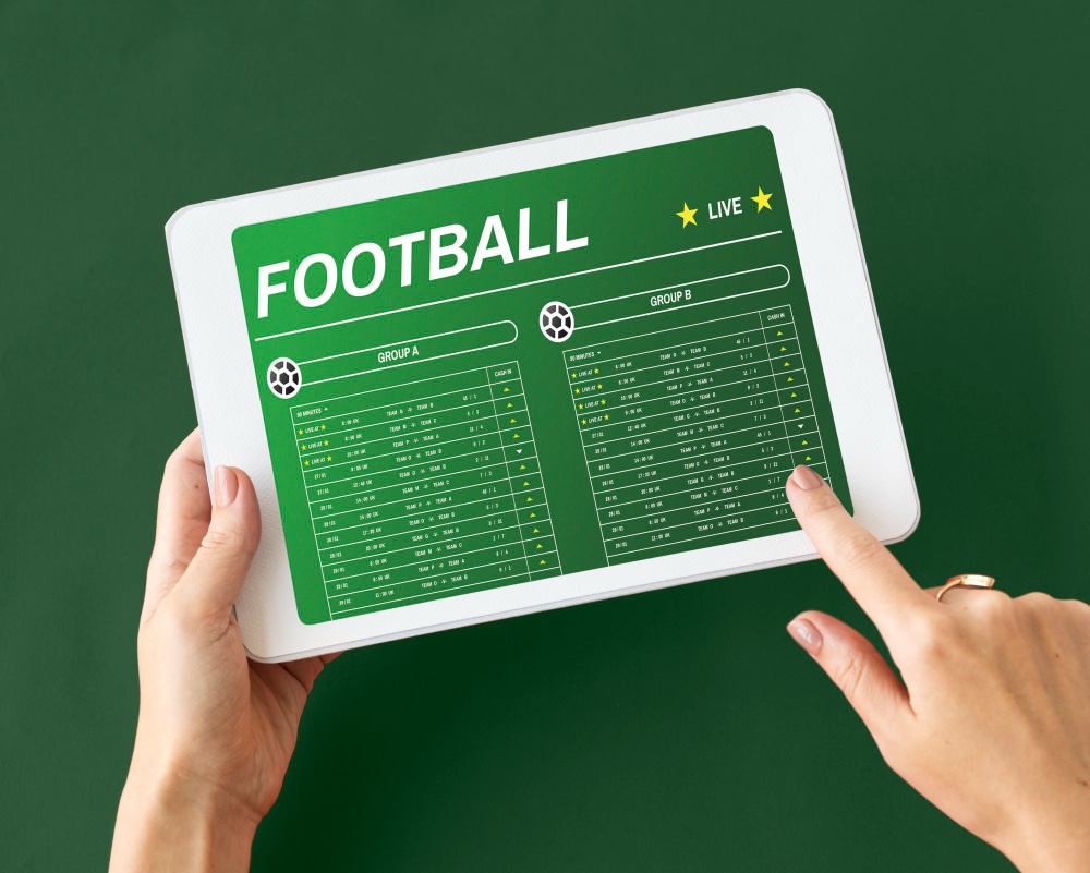 postavljanje oklade na nogomet koristeći tablet